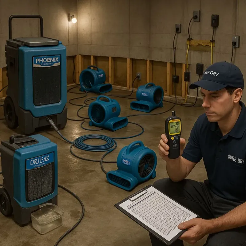 Structural Drying and Dehumidification process in Westerleigh, NY